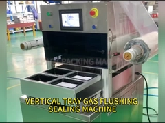 Vertical Plastic Tray Gas Flushing Sealing Machine With Nitrogen Filled