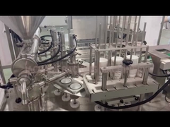 Three-head cup filling sealing and packaging machine with roll film sealing and cover capping