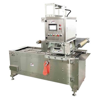 2.2kw Automatic Tray Sealing Machine PLC Electrical Control Pneumatic System