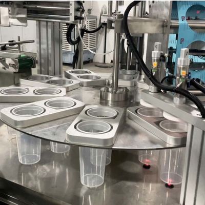 High Speed Automatic Cup Sealing Machine For 0.3-0.5mm Thickness 25-30 Cups/Min
