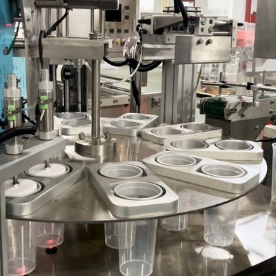 220V/50Hz Rotary Cup Filling Sealing Machine 1.8KW Power Consumption
