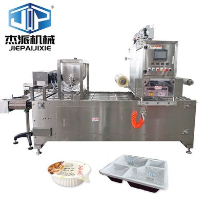 PLC Control System Silver Automatic Tray Sealing Machine For Food Containers