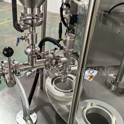 High Precision Rotary Cup Filling Sealing Machine 20-100ml Capacity 220V Power Supply