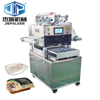 Vertical Plastic Tray Gas Flushing Sealing Machine With Nitrogen Filled For Meat Fruit Tray