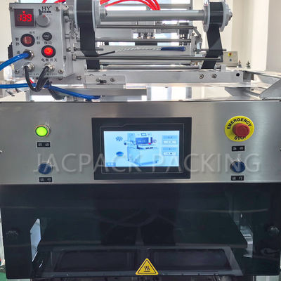 Vertical Plastic Tray Gas Flushing Sealing Machine With Nitrogen Filled For Meat Fruit Tray