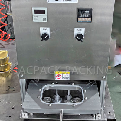 Semi Auto Aluminum Foil Lunch Container Sealer For Commercial Pre-Cooked Meals Snacks Desserts
