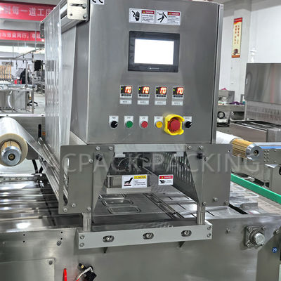 The Tray Sealing and Labeling Machine for Dehydrated dried fruit and thick sauce container
