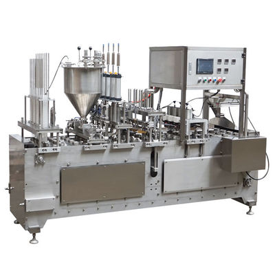 High Speed PLC And HMI Control Yogurt Cup Filling Sealing Machine