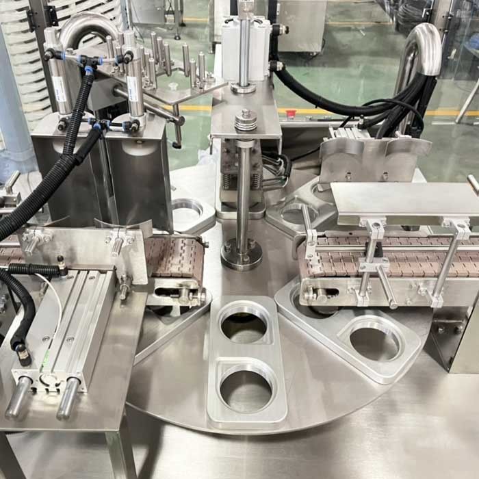 Stainless Steel Automatic Cup Sealing Machine For 0.3-0.5mm Thickness Cups