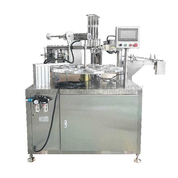 Stainless Steel 304 Rotary Cup Filling And Sealing Machine For Sauce