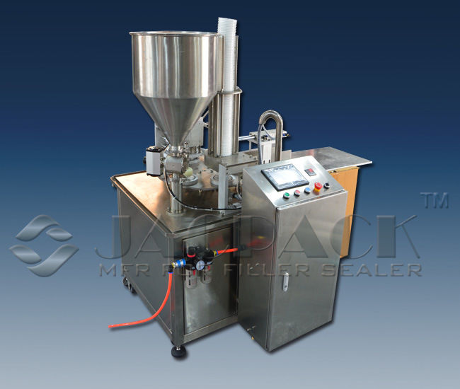Plastic Cup Filling Sealing Machine Liquid Sauce Form Fill Seal Touch Screen Operation