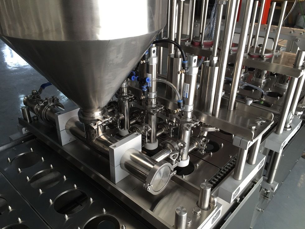 Automated Liquid Filling Machine Gas Flushing Cup Sealer for Food Packaging Operations