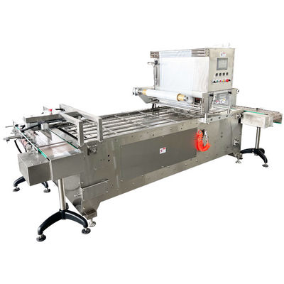 PLC Controlled MAP Tray Sealer Machine for seafood tray vacuum gas flushing sealing